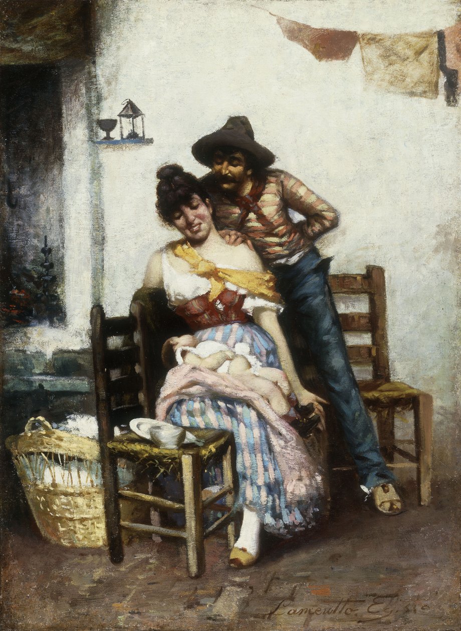 A boldog család, 1860 alkotó: Egisto Lancerotto