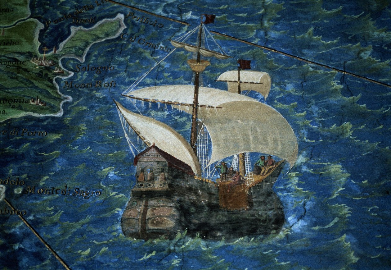 Galleon, részlet a „Földrajzi Térképek Galériájából”, 1580-83 alkotó: Ignazio Danti