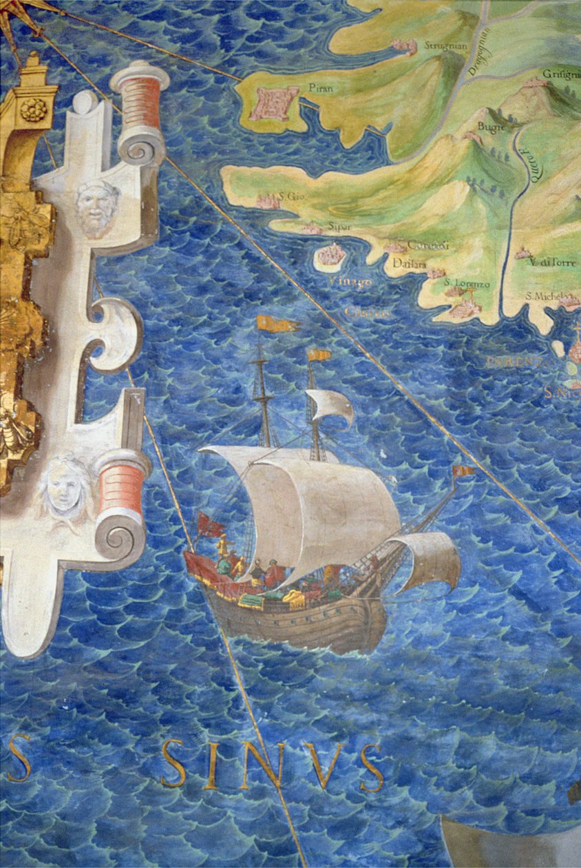 Piran, részlet a "Térképek galériájából", 1580-83 alkotó: Ignazio Danti