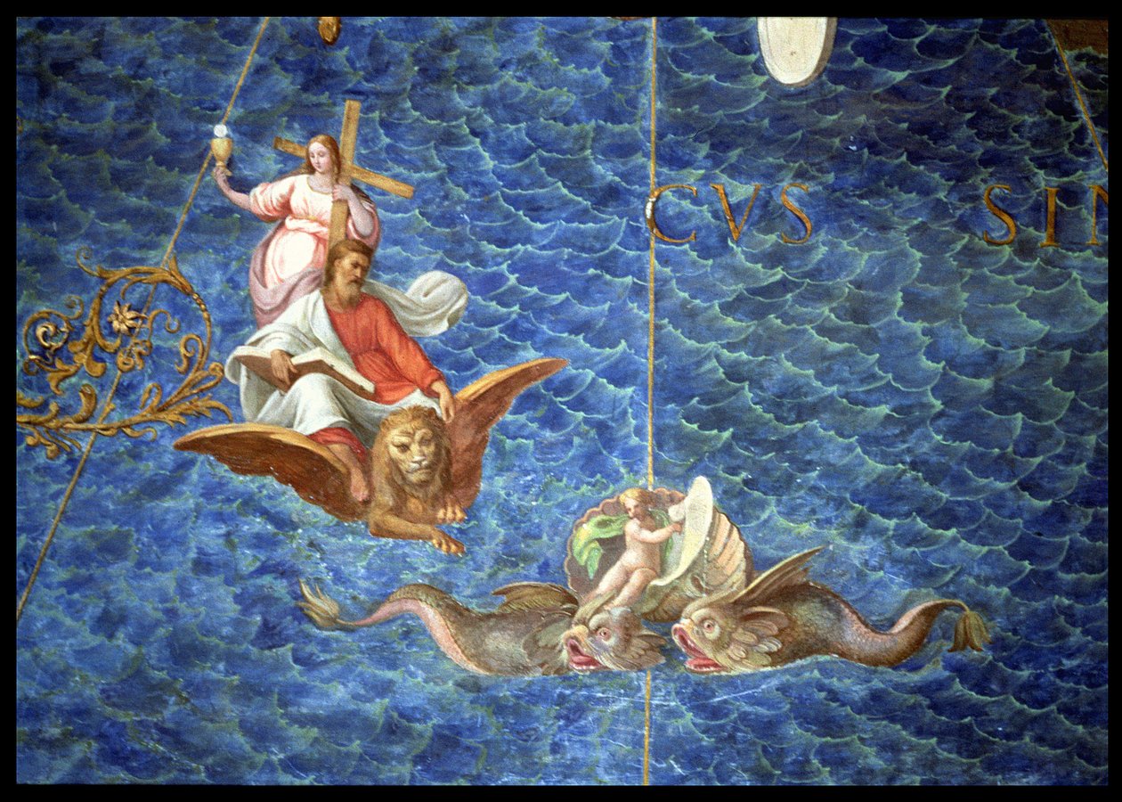 Szent Márk evangélista, részlet a „Földrajzi térképek galériájából”, 1580-83 alkotó: Ignazio Danti