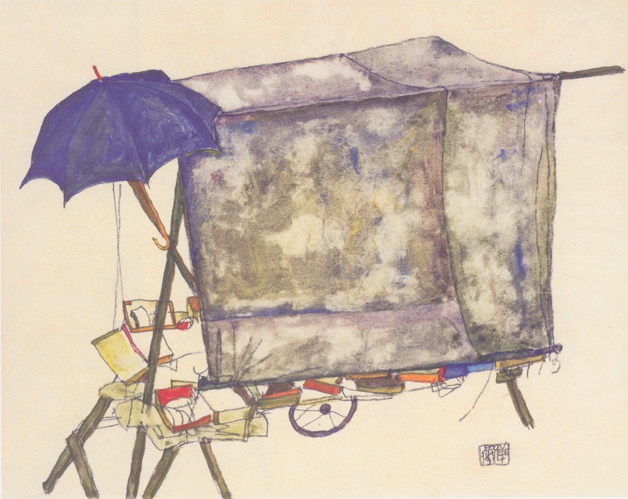 Piaci bódé alkotó: Egon Schiele