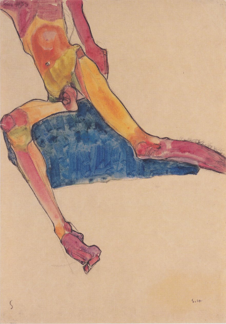 Törzs a kék törülközőn alkotó: Egon Schiele