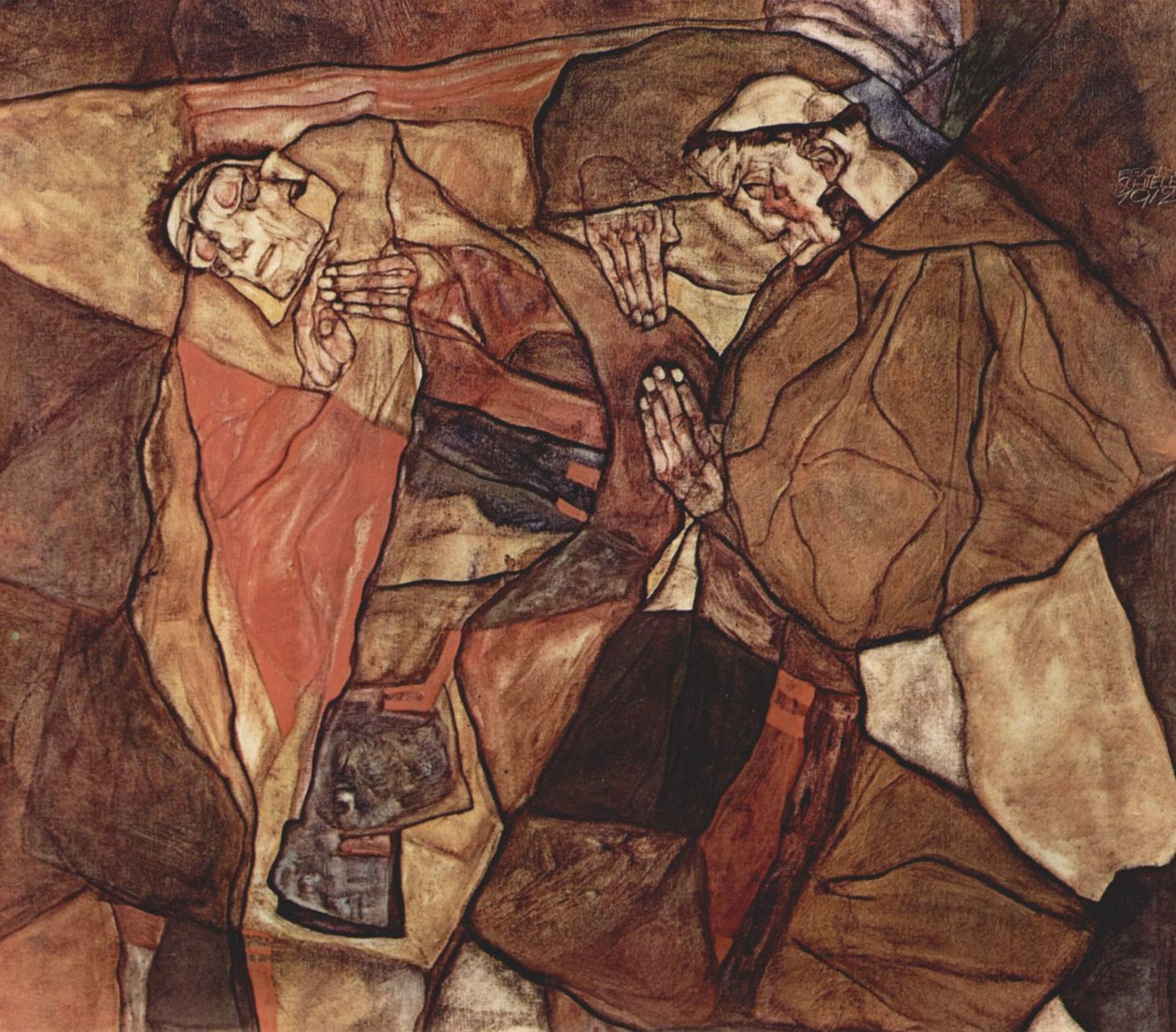Agónia (Halálharc) alkotó: Egon Schiele