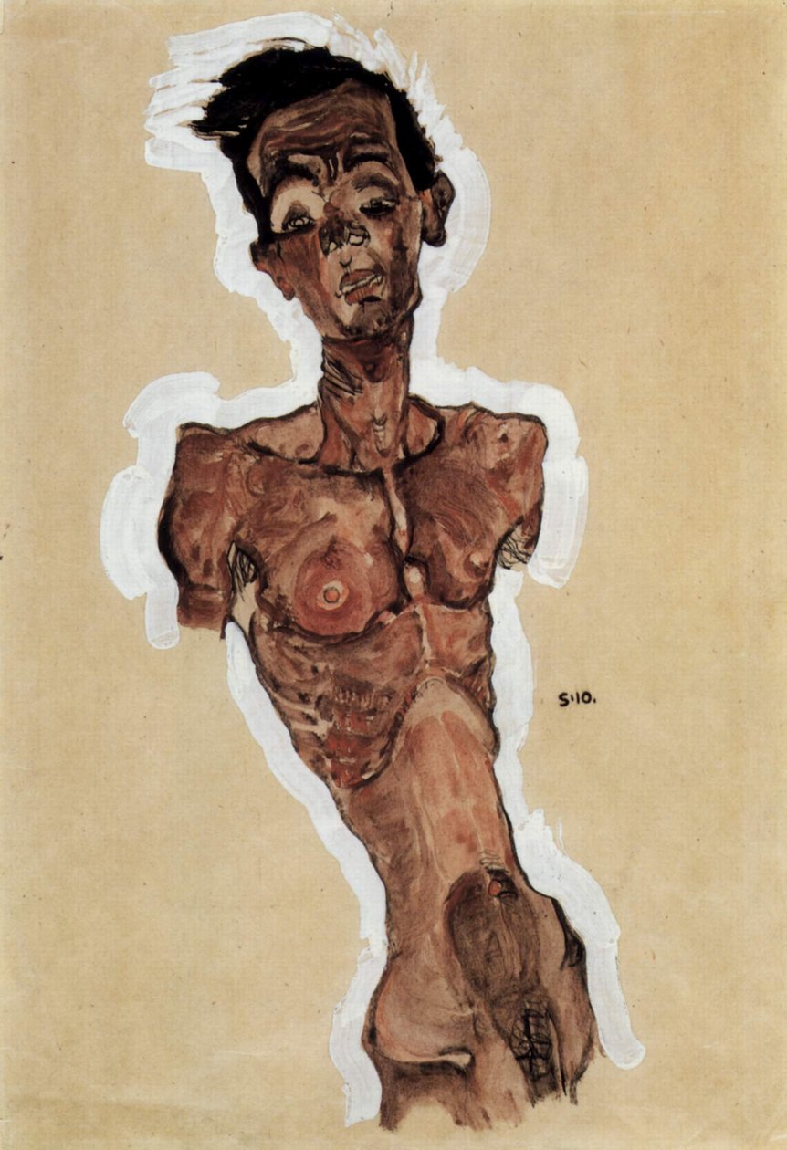 Akt, önarckép alkotó: Egon Schiele