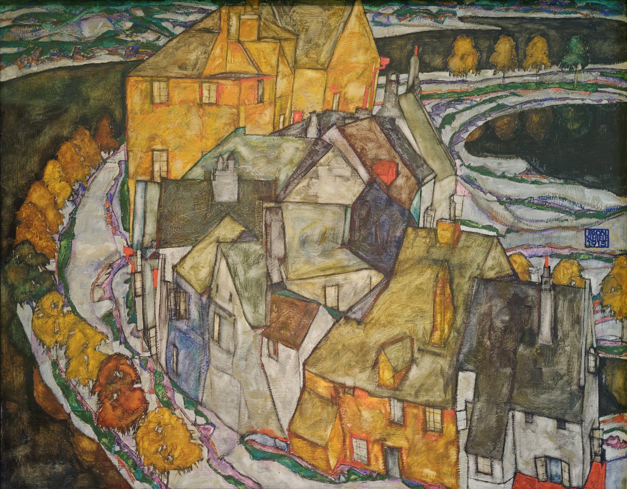 Crescent of Houses II (Szigetváros) alkotó: Egon Schiele