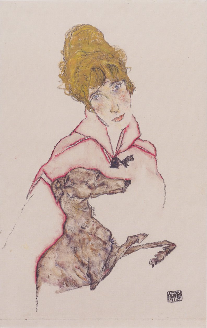 Edith Schiele agárral alkotó: Egon Schiele