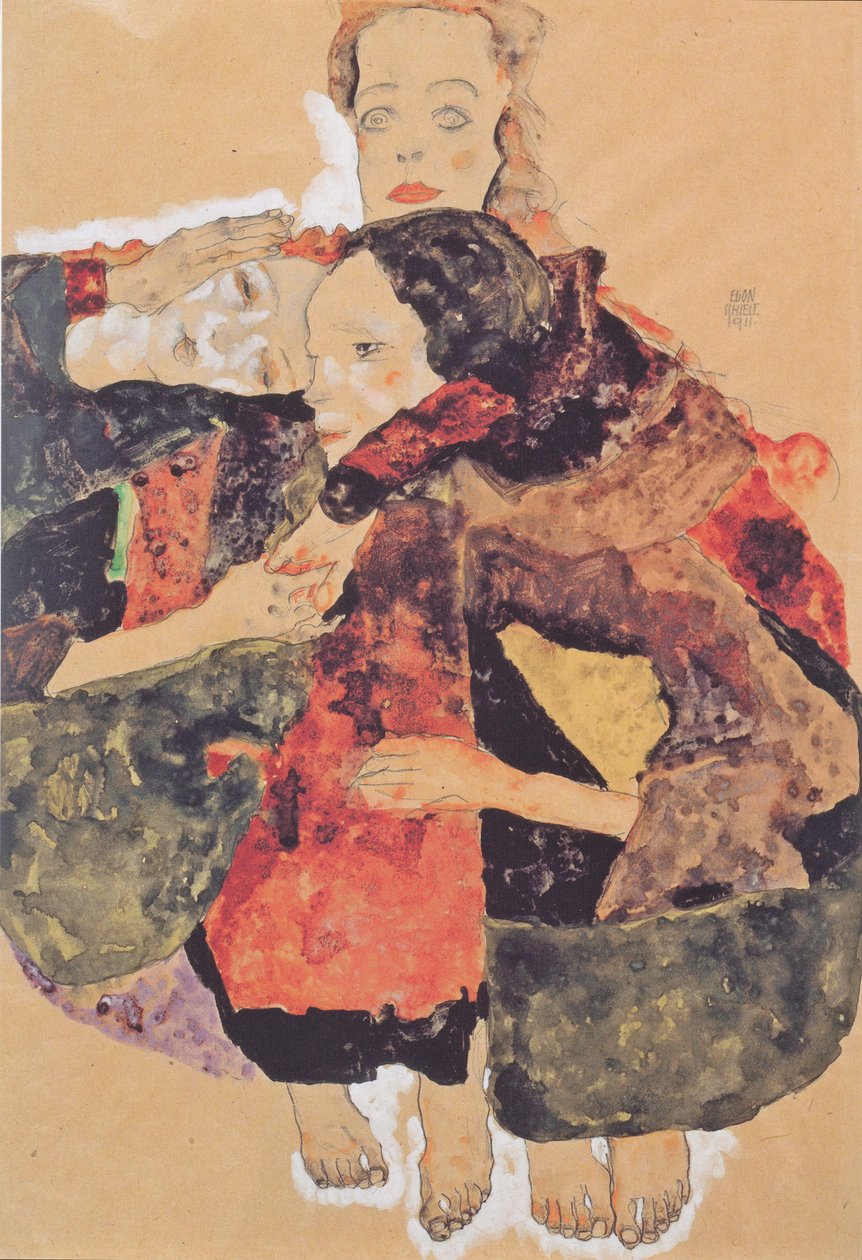 Három lányból álló csoport alkotó: Egon Schiele
