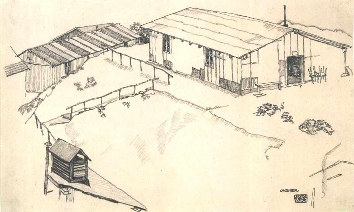 Ház fészerrel alkotó: Egon Schiele