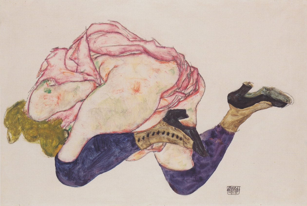 Térdel lehajtott fejjel alkotó: Egon Schiele