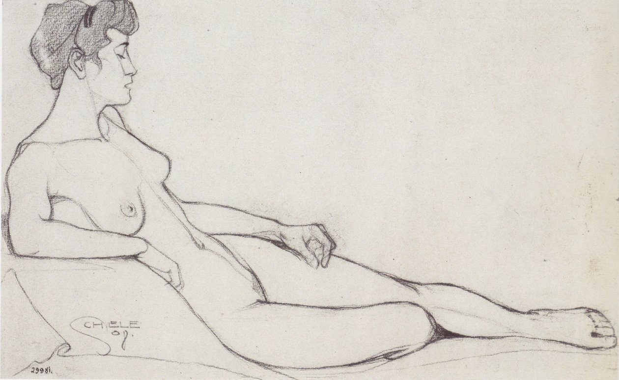 Fekvő női akt alkotó: Egon Schiele