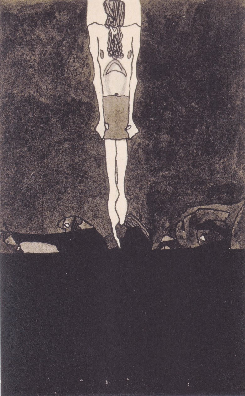 Férfi ágyékkal alkotó: Egon Schiele