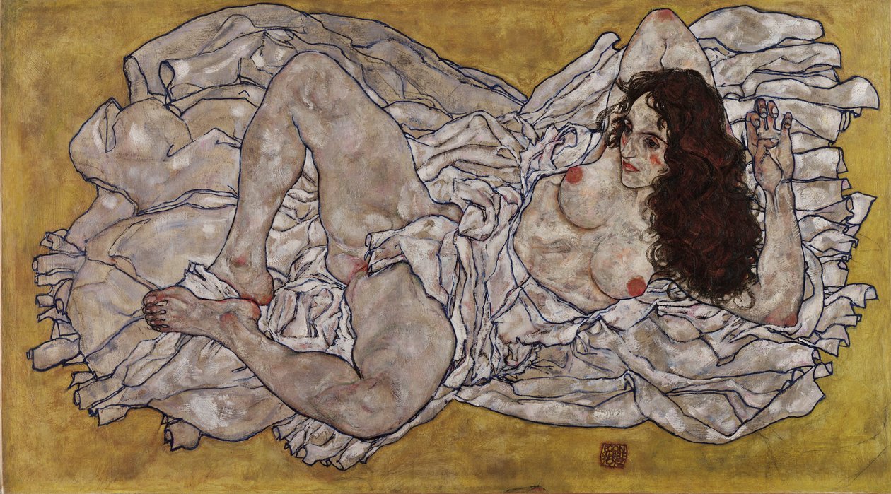 Fekvő nő alkotó: Egon Schiele