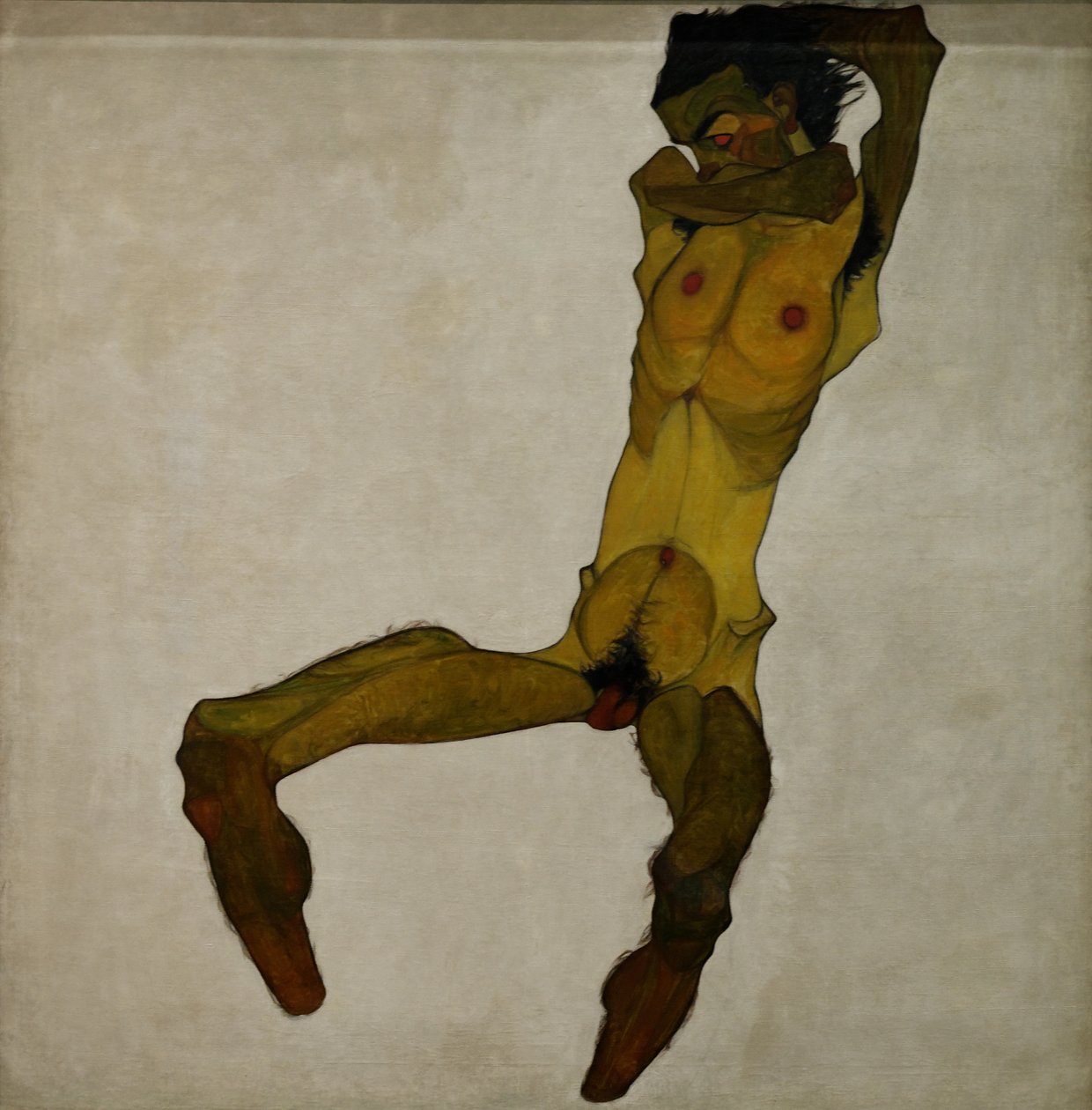 Ülő férfi akt (önarckép) alkotó: Egon Schiele