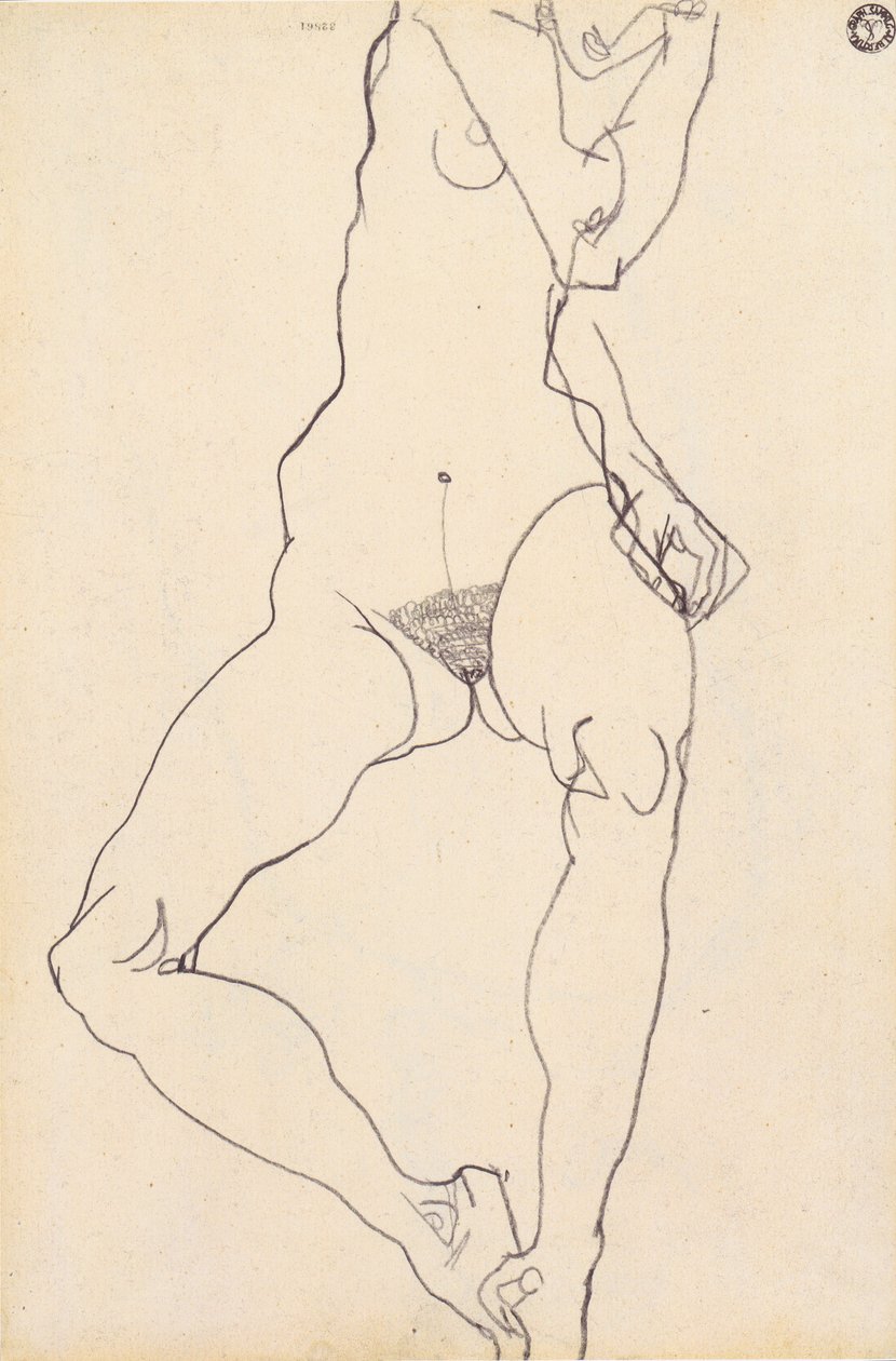 Ülő női akt alkotó: Egon Schiele
