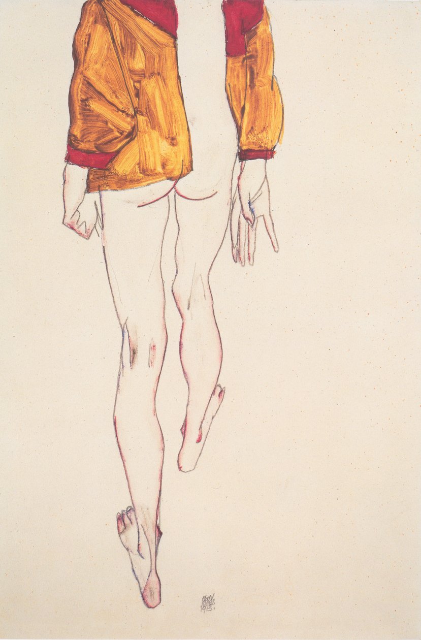 Félidő állva barna inggel alkotó: Egon Schiele