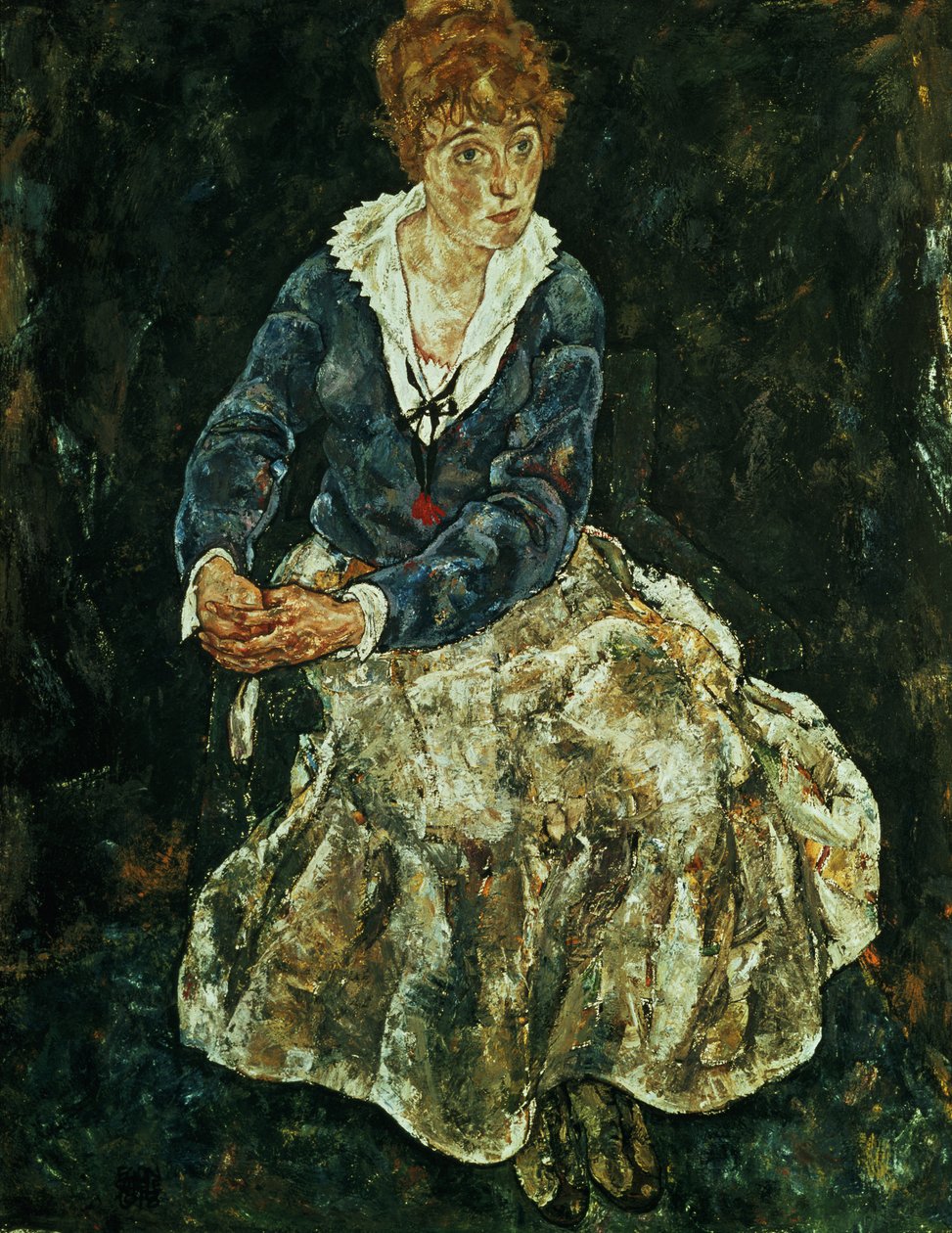 A művész felesége ül, 1912 körül alkotó: Egon Schiele