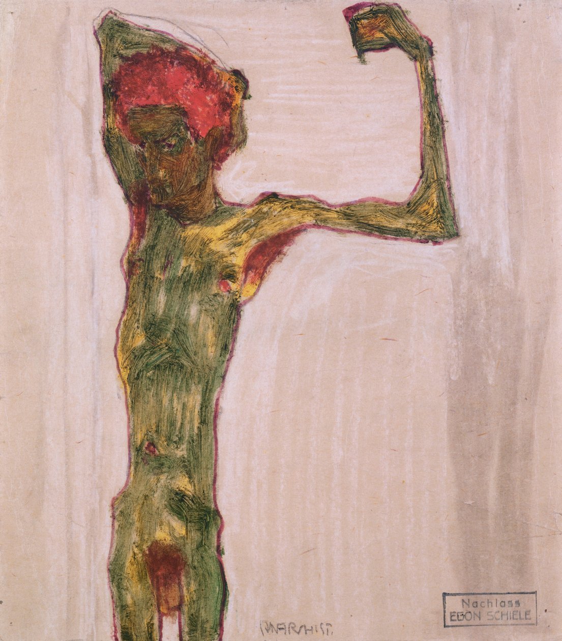 Anarchista, 1909-1910 körül alkotó: Egon Schiele