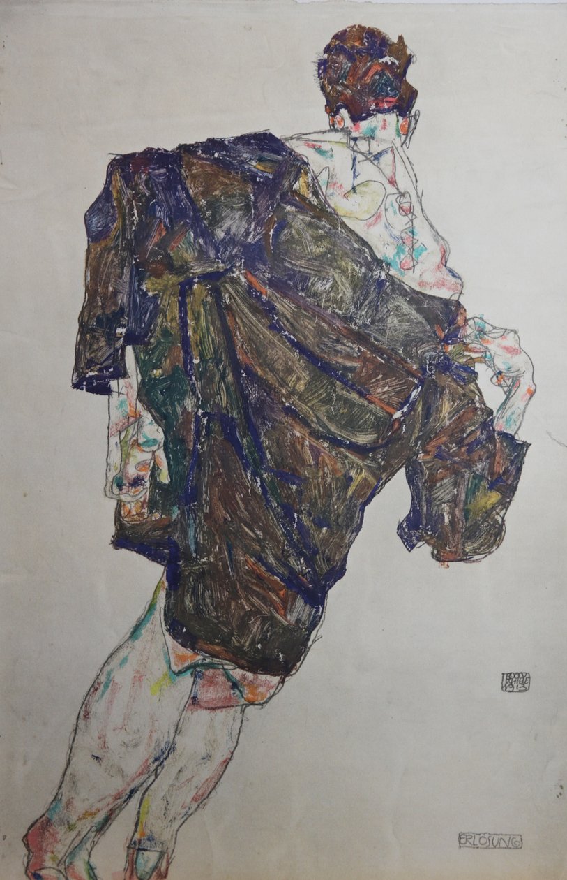 Palástos figura, 1913. alkotó: Egon Schiele