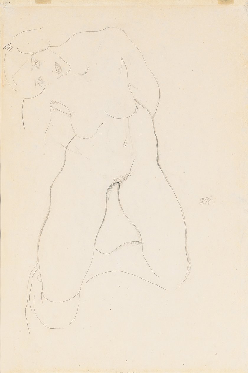 Térdelő női akt, 1912 alkotó: Egon Schiele