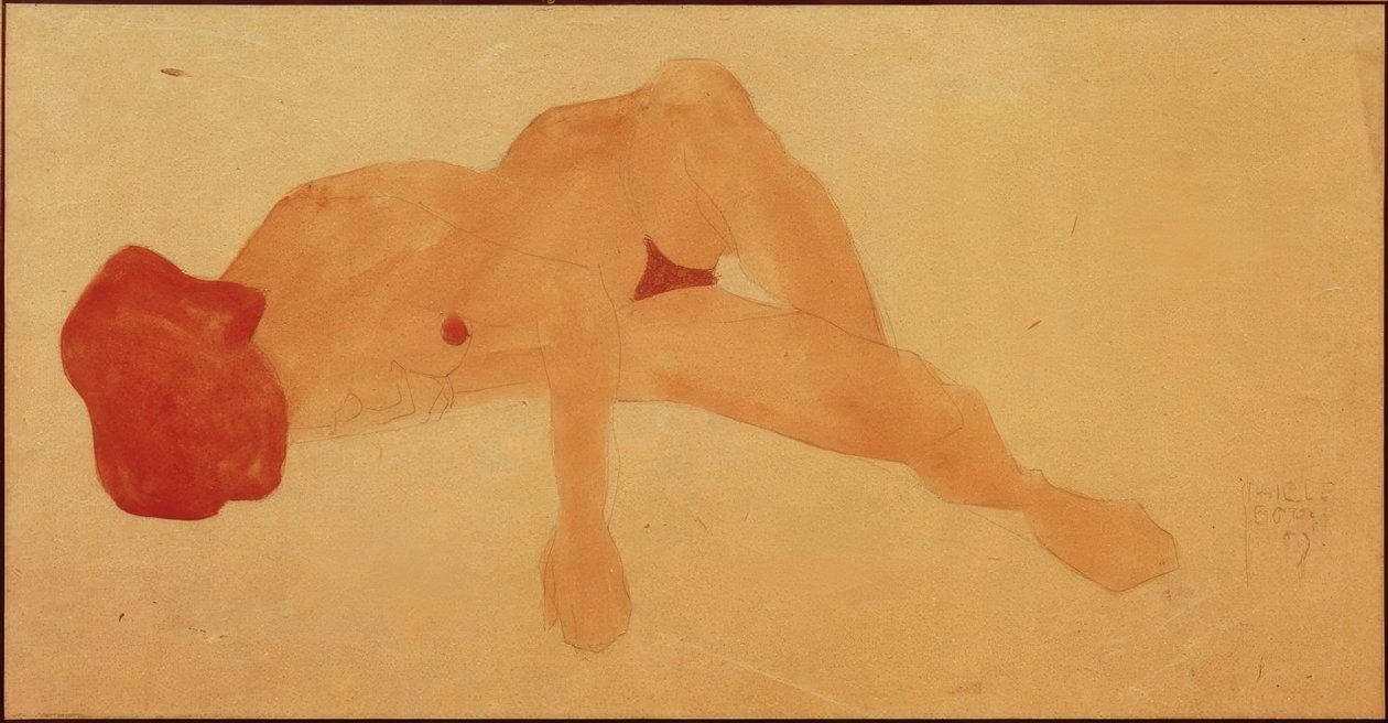 Fekvő női akt alkotó: Egon Schiele