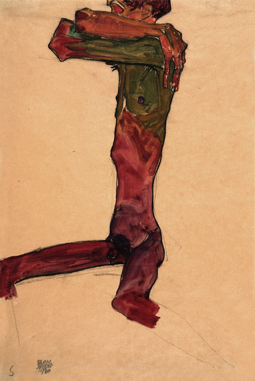 Férfi akt, 1910. alkotó: Egon Schiele