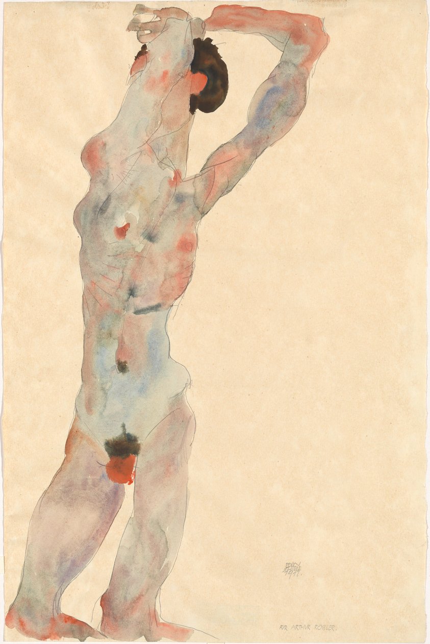 Férfi akt, 1912. alkotó: Egon Schiele