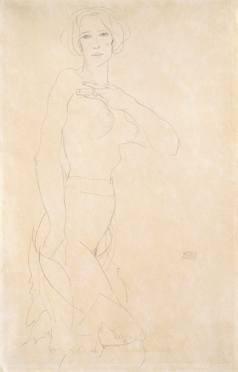 Nude Girl; Madchenakt, 1912 alkotó: Egon Schiele