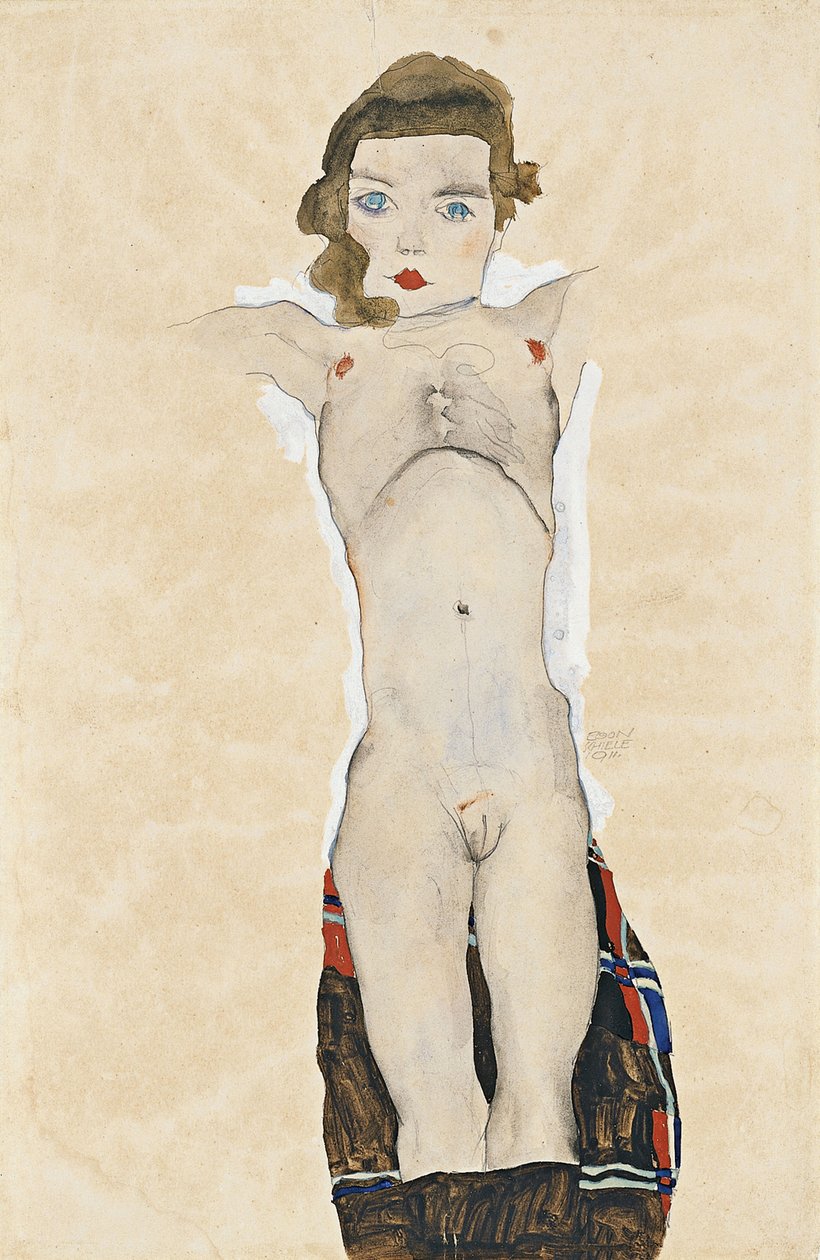 Meztelen lány kitárt karral, 1911 alkotó: Egon Schiele