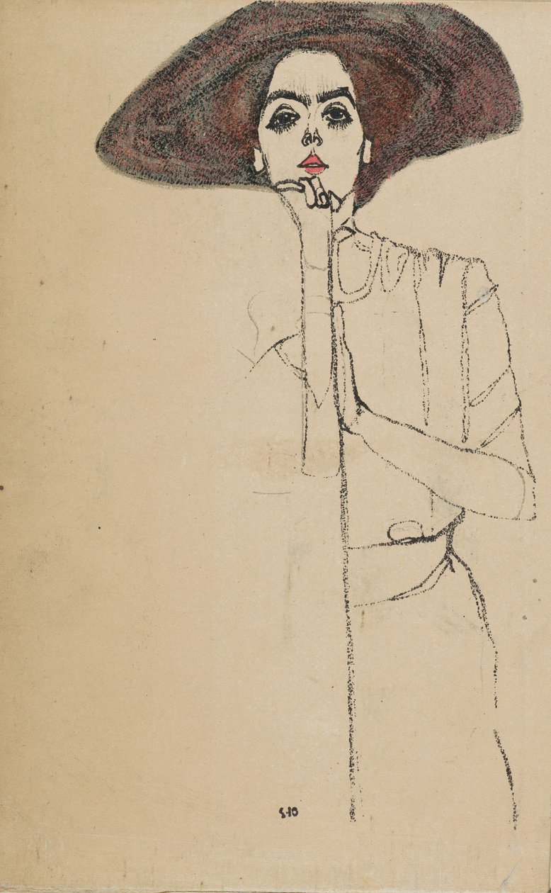 Női portré, 1910. alkotó: Egon Schiele
