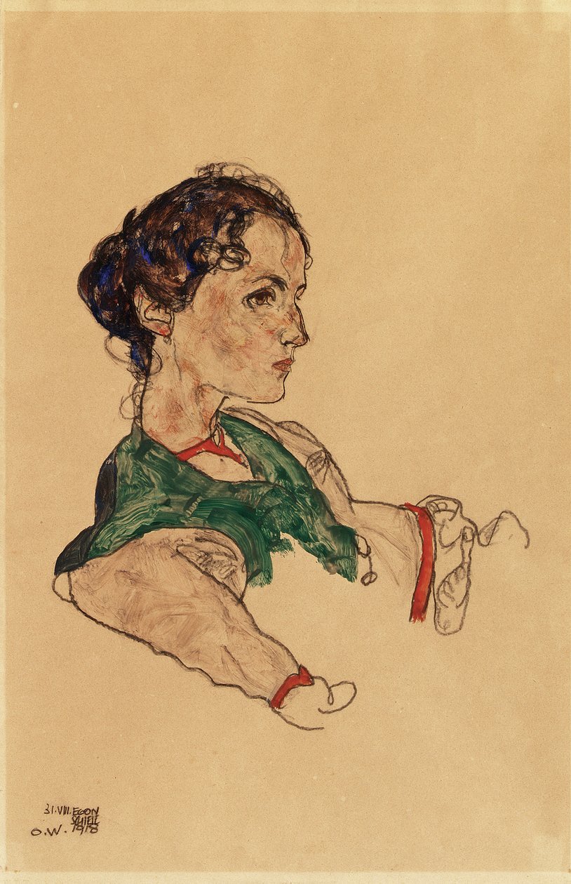 Silvia Koller művész portréja alkotó: Egon Schiele