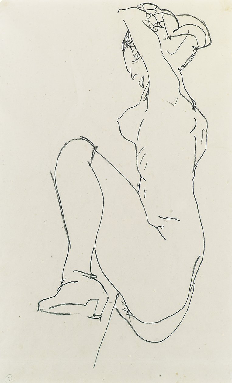 Elterült női akt, 1913 alkotó: Egon Schiele