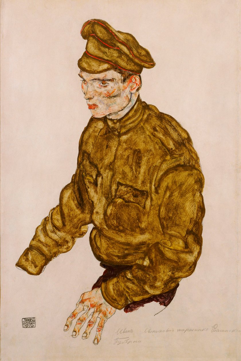 Orosz hadifogoly, 1916 alkotó: Egon Schiele