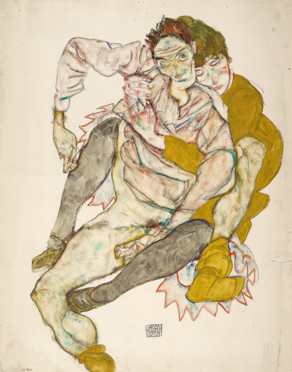 Ülő pár alkotó: Egon Schiele