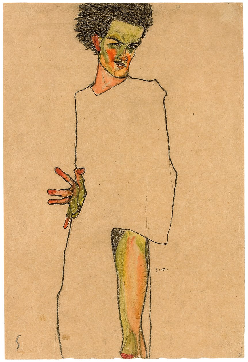 Önarckép; Önképzés, 1910 alkotó: Egon Schiele