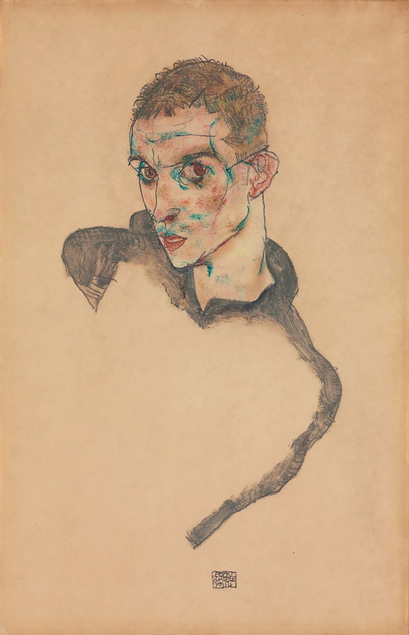 Önarckép; Önképzés, 1914 alkotó: Egon Schiele