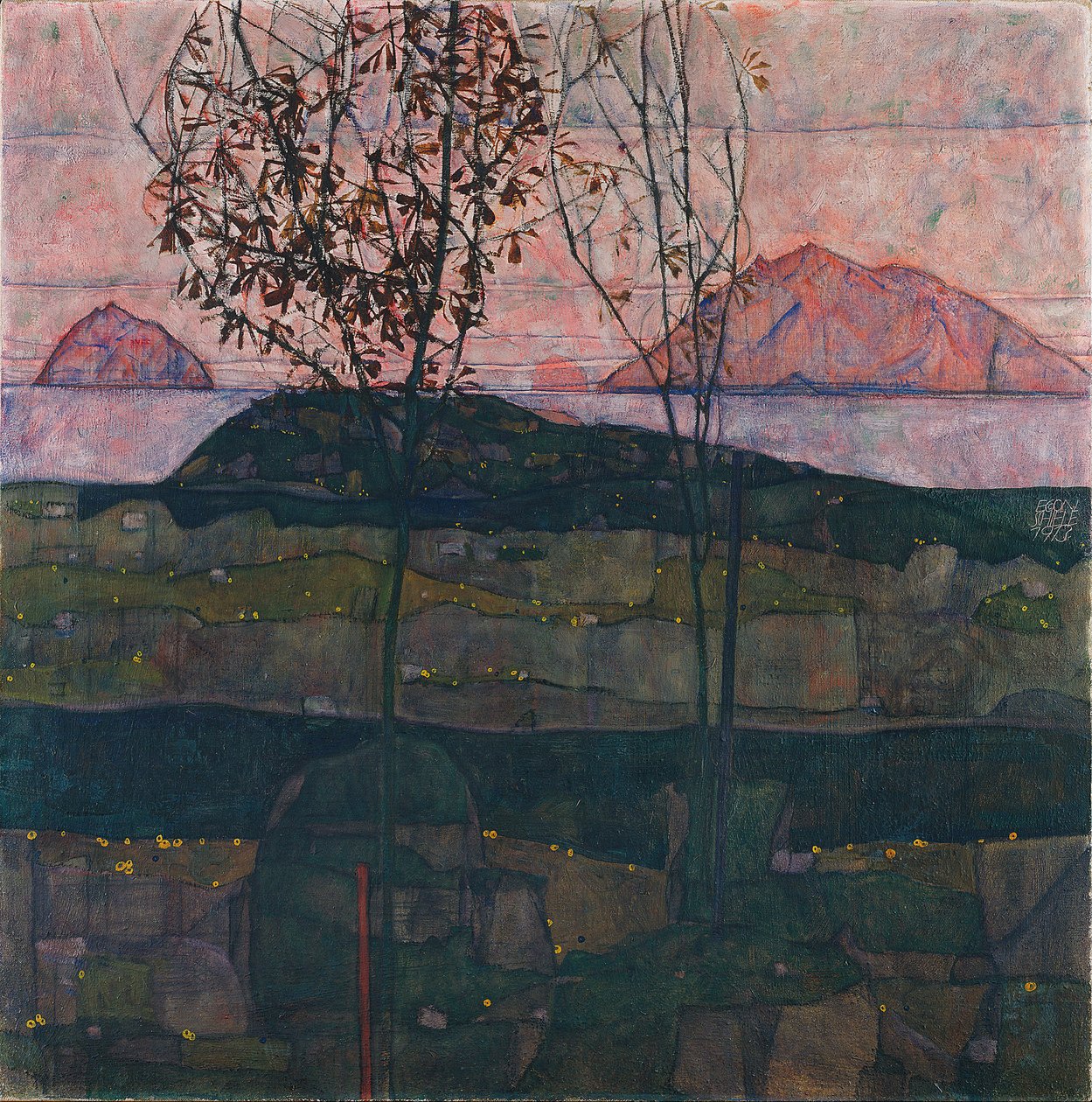 Lenyugvó nap, 1913 alkotó: Egon Schiele