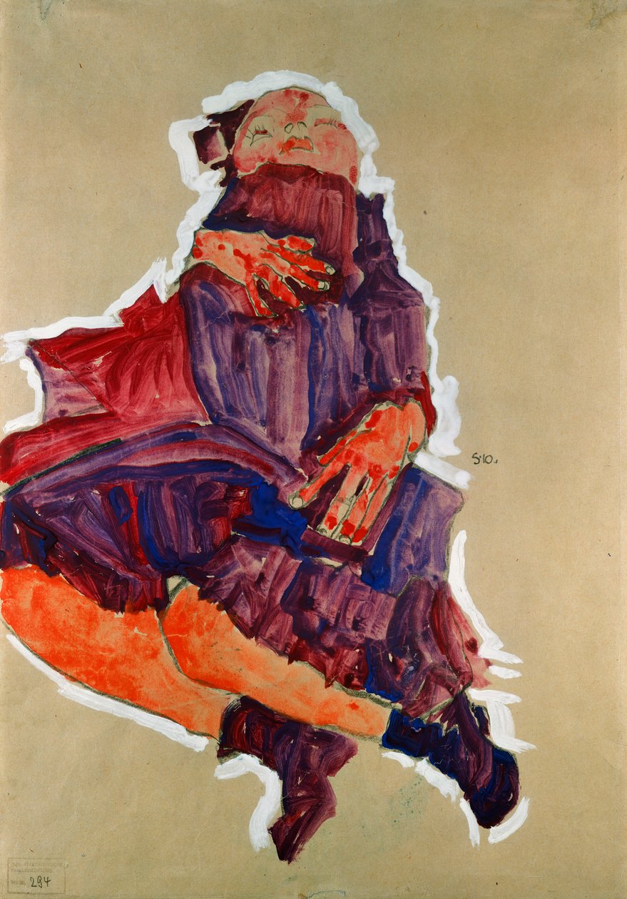 Alvó gyermek, 1910 alkotó: Egon Schiele