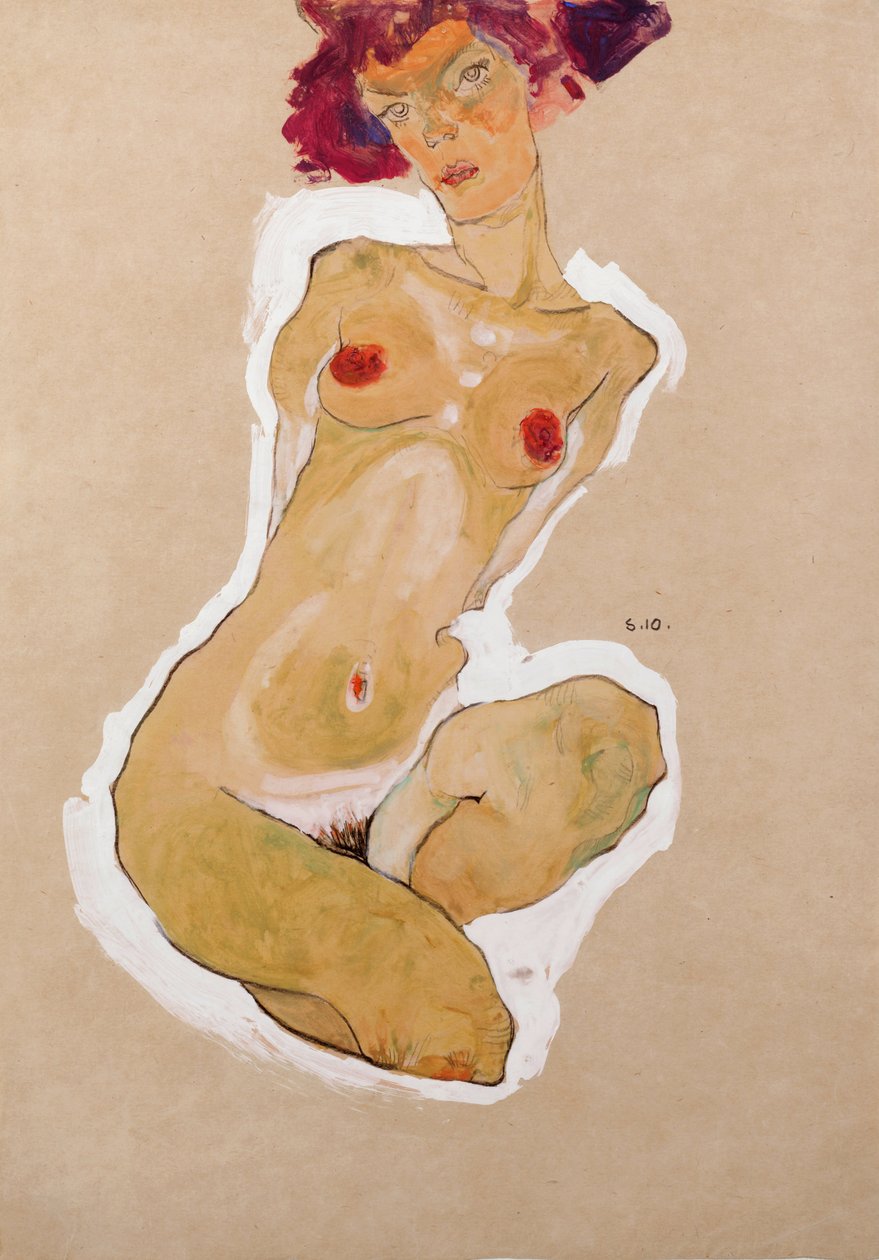 Guggoló női akt, 1910 alkotó: Egon Schiele