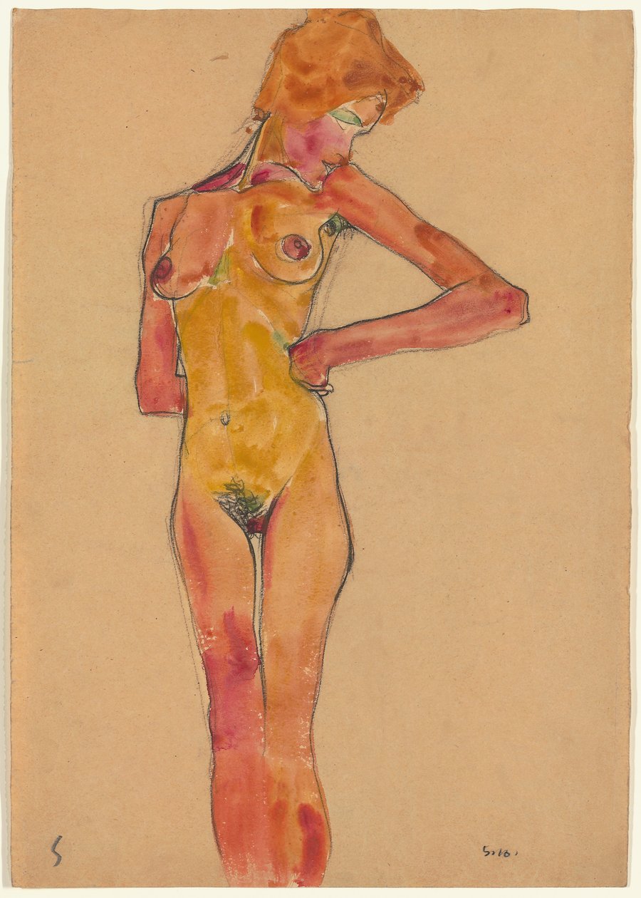 Álló női akt alkotó: Egon Schiele