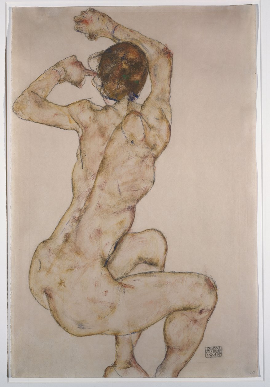 The Crouch, 1915 alkotó: Egon Schiele