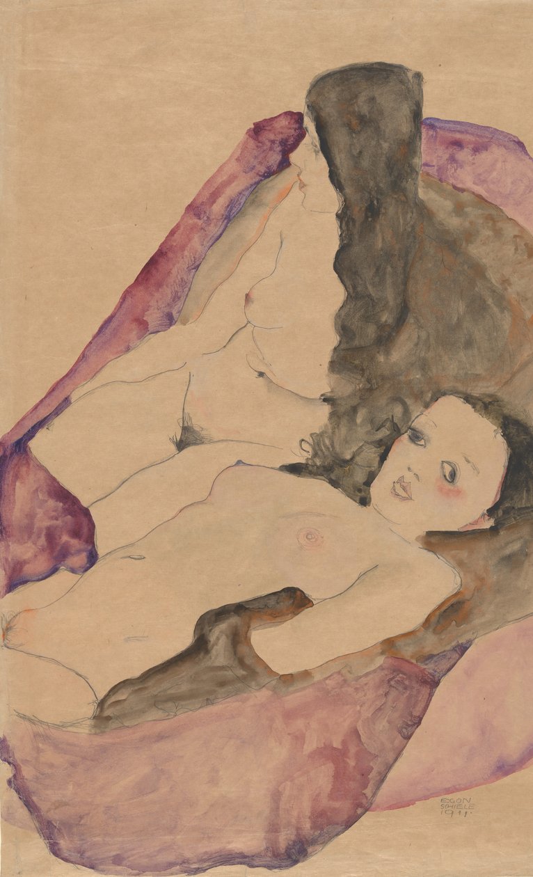 Két fekvő akt, 1911. alkotó: Egon Schiele