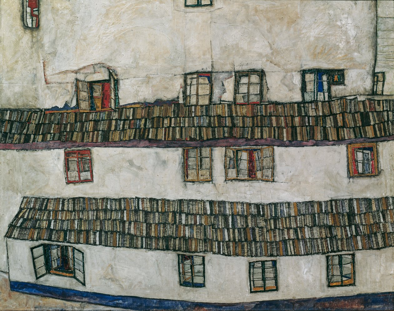 Egy ház ablakos homlokzata, 1914. alkotó: Egon Schiele