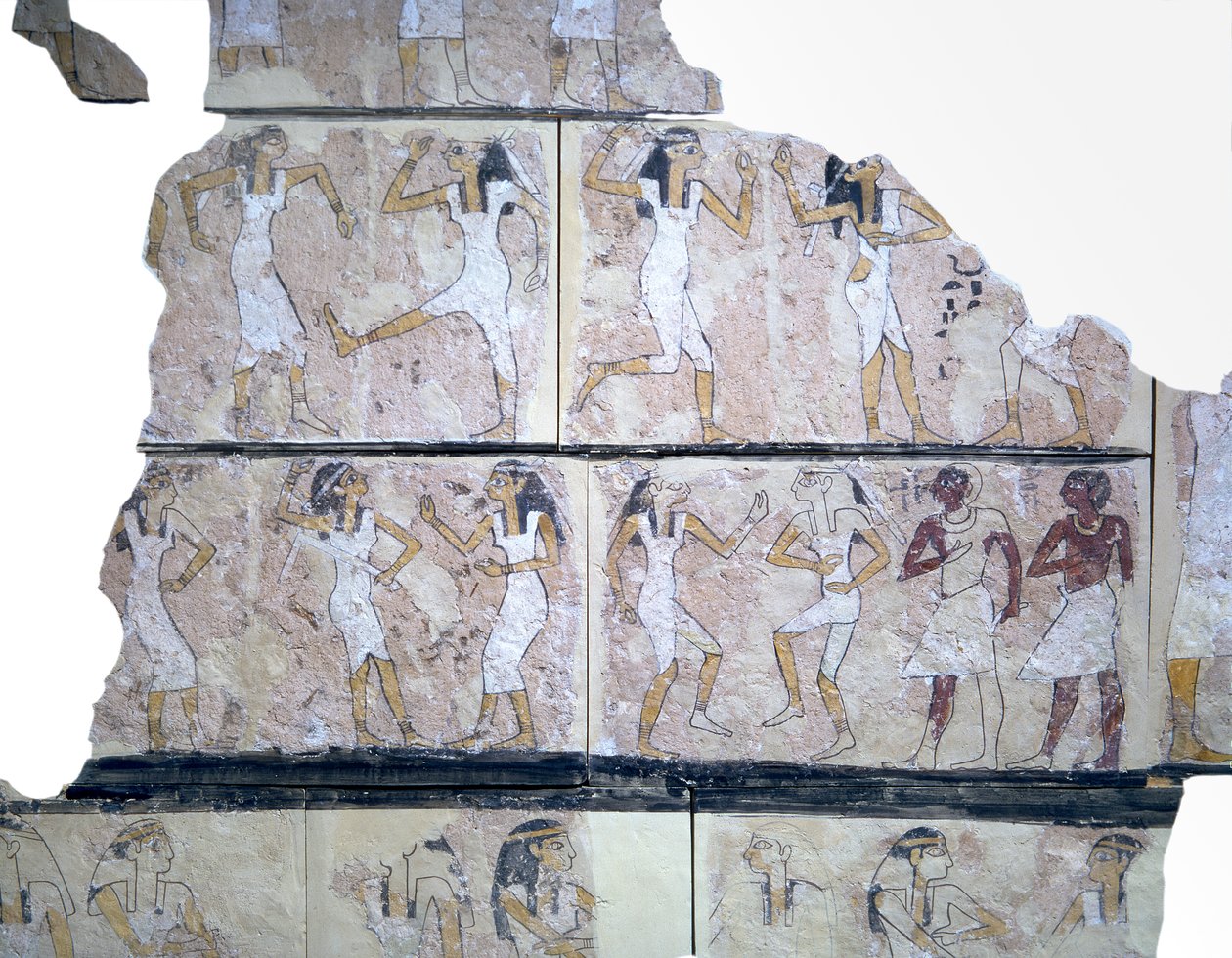 Táncoló lányokat ábrázoló falfestmény töredéke alkotó: Egyptian