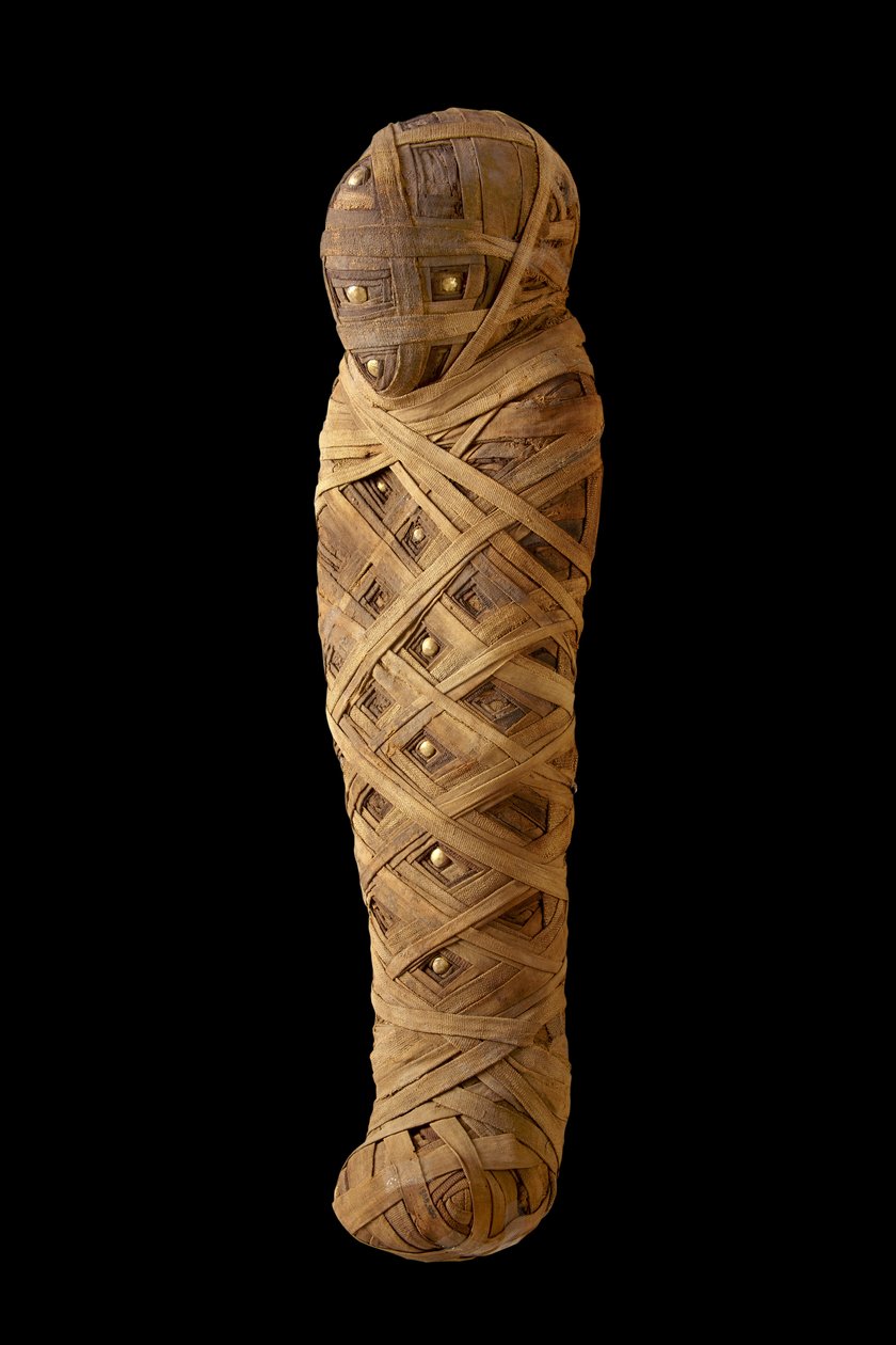Mumifikált gyermek (vászon, arany) alkotó: Egyptian