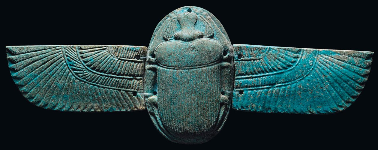 Egy egyiptomi fajansz szárnyú szkarabeusz, kb. 664-30 Kr. e alkotó: Egyptian