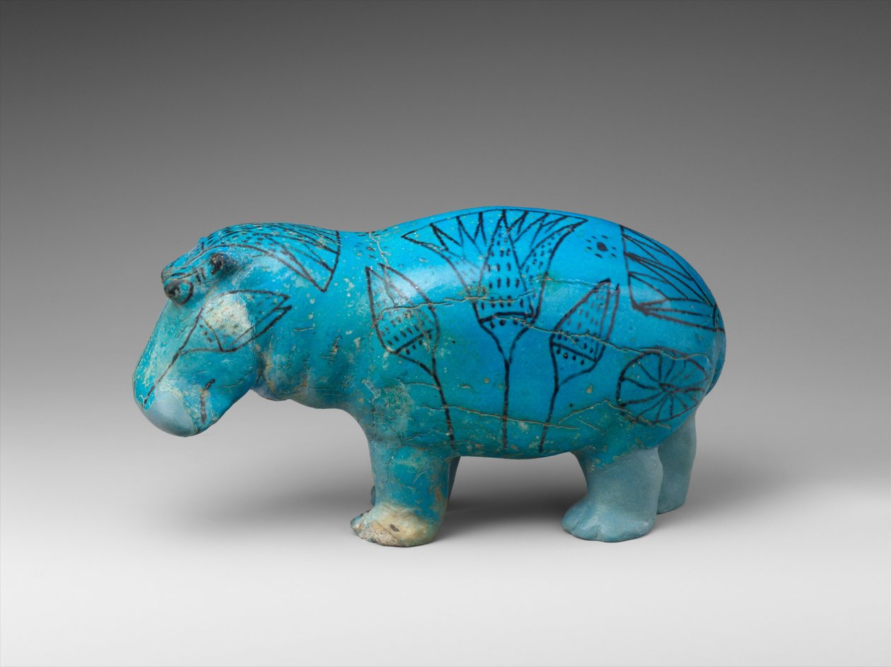 Álló víziló, ie 1900 körül (fajansz) alkotó: Egyptian 12th Dynasty