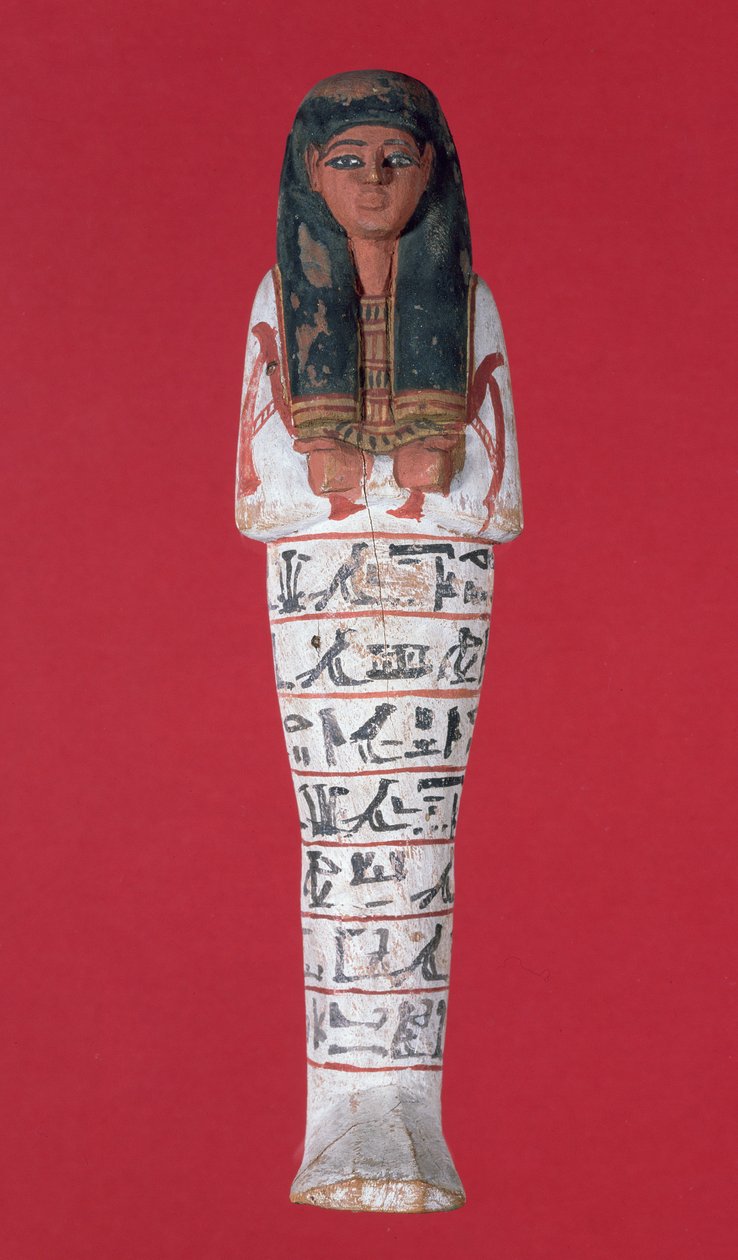 Shabti figura, New Kingdom (festett fa) alkotó: Egyptian 19th Dynasty