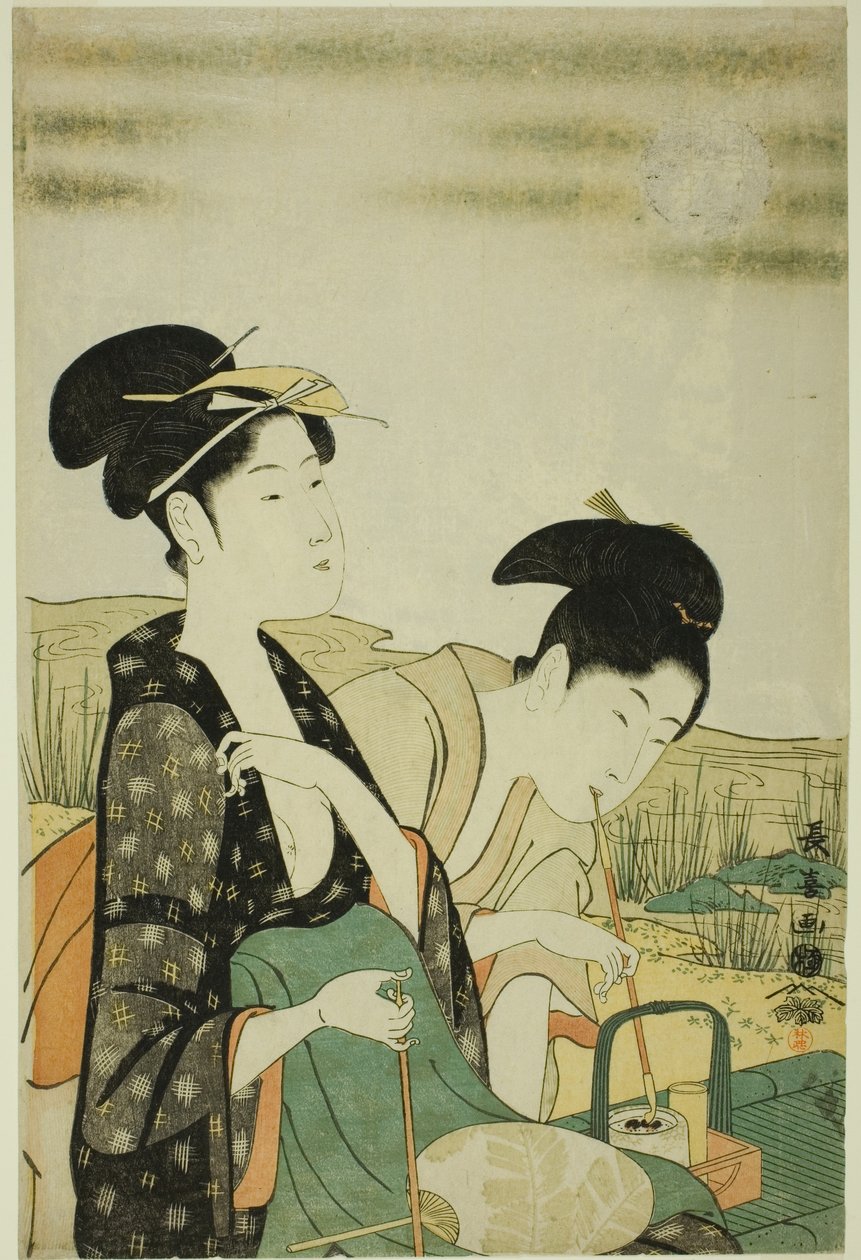 Holdnézés alkotó: Eishōsai Chōki