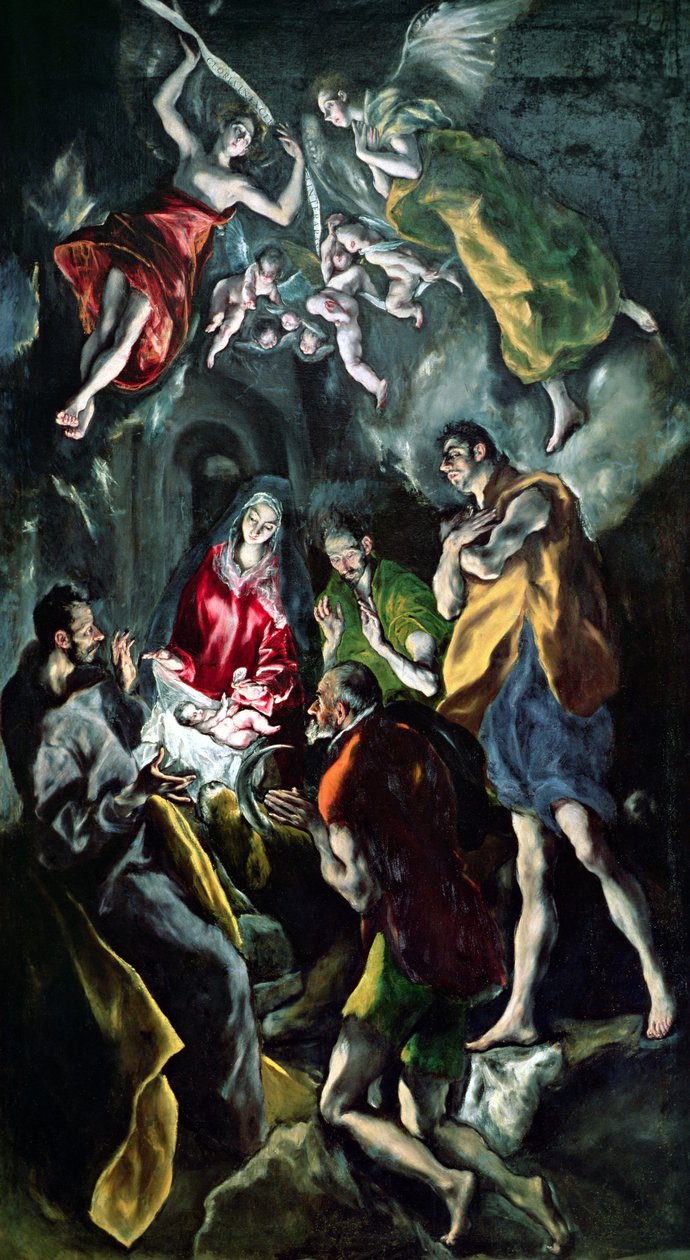 A pásztorok imádása, a Santo Domingo el Antiguo oltárképről, 1603-14 körül. alkotó: El Greco