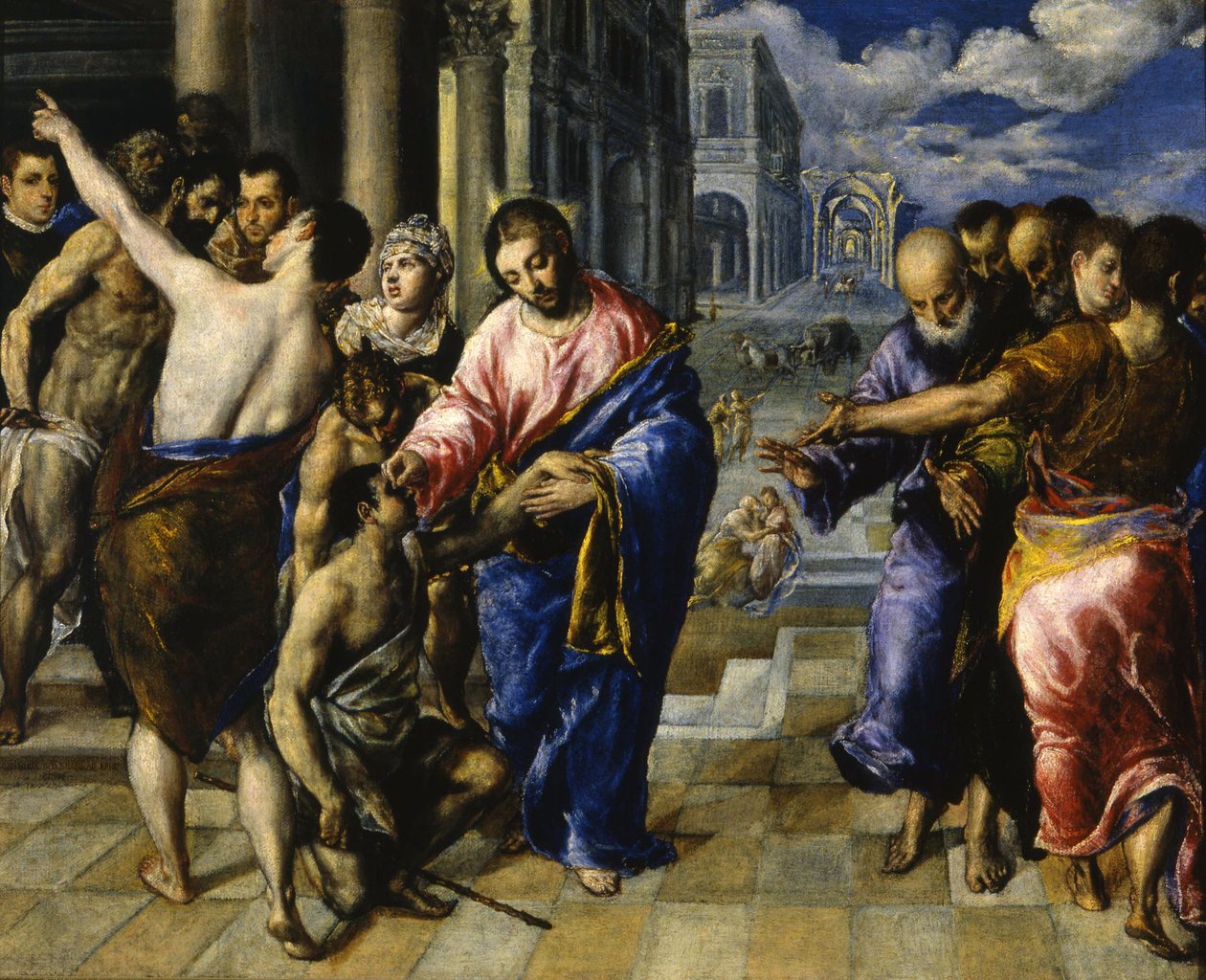 Jézus meggyógyítja a vakot, c. 1573 alkotó: El Greco
